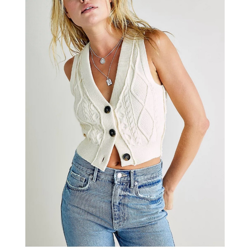Free people denson cable vest size s